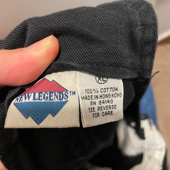 VINTAGE 90s NEW LEGENDS BLACK HOLOGRAPHIC PEOPLE OVERALLS SIZE XL RAVER TRENDY - Picture 7 of 7